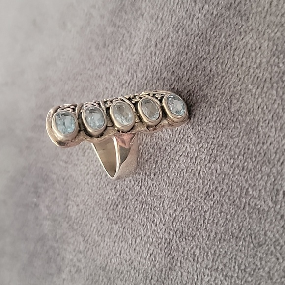 Blue Topaz Sterling Silver Ring - Picture 3 of 7